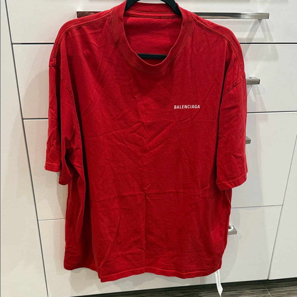 Balenciaga Bold Red Short Sleeve Tee